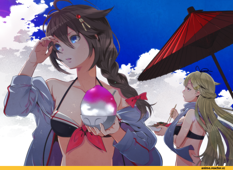 kuso bba, Anime Art, Anime Ero Swim, Anime Ero, Shigure (Kantai Collection), Kantai Collection, Yuudachi, Anime