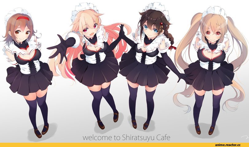 Harusame (Kantai Collection), Kantai Collection, Shigure (Kantai Collection), Shiratsuyu (Kantai Collection), yuudachi (kantai collection), TBD11, Maid, Anime Art, Anime