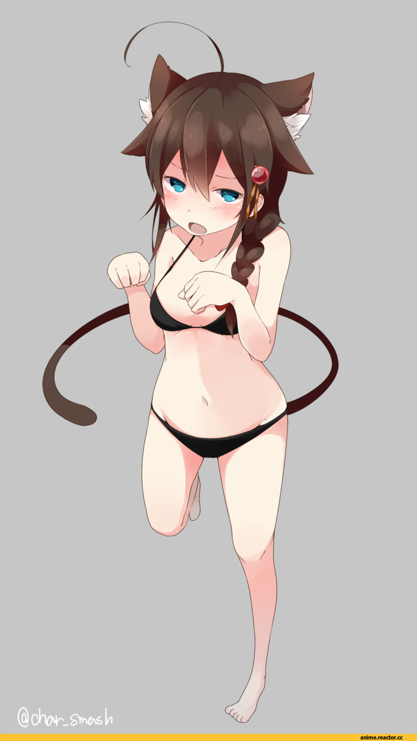 Anime Art, Kantai Collection, Shigure (Kantai Collection), Animal Ears, neko, Anime