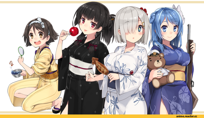 kuro chairo no neko, Anime Art, Hamakaze (Kantai Collection), Kantai Collection, Urakaze, Tanikaze (Kantai Collection), Isokaze (Kantai Collection), Anime
