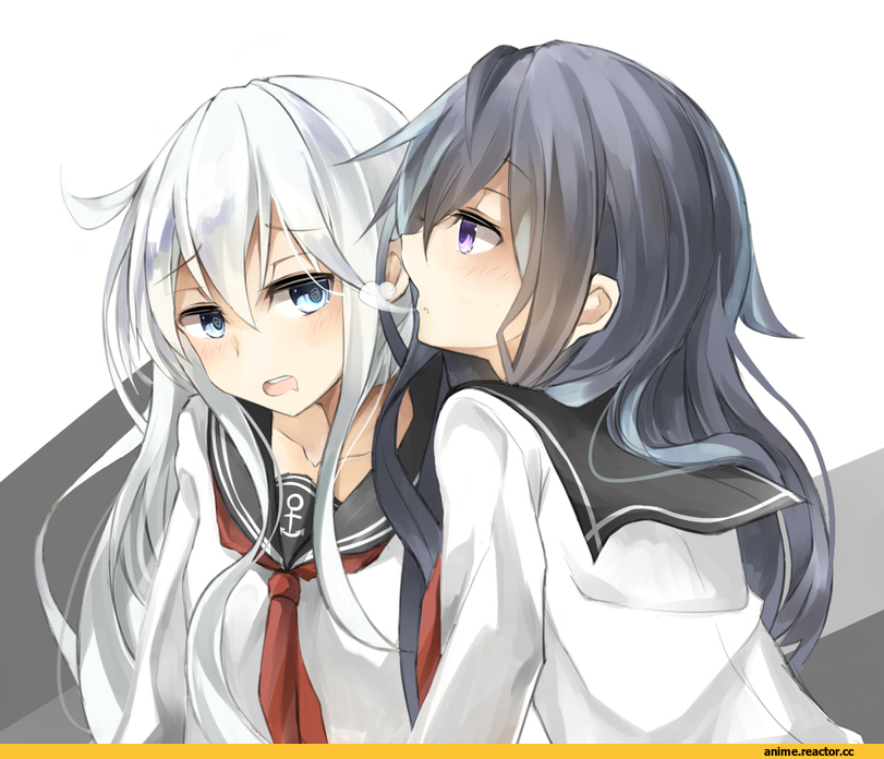 Anime Art, miyabino (miyabi1616), Kantai Collection, Hibiki (Kantai Collection), Akatsuki, Shoujo Ai, Anime