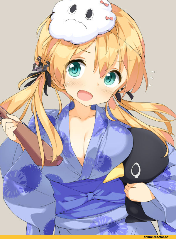 Kaisenn, Anime Art, Prinz Eugen, Kantai Collection, Yukata, Anime