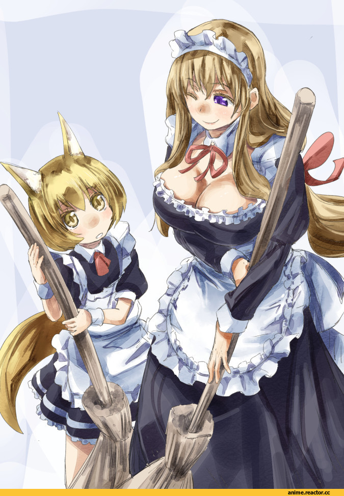 Touhou Project, Yakumo Yukari, Yakumo Ran, Yohane, Anime Art, Kitsunemimi, Animal Ears, Maid, Anime
