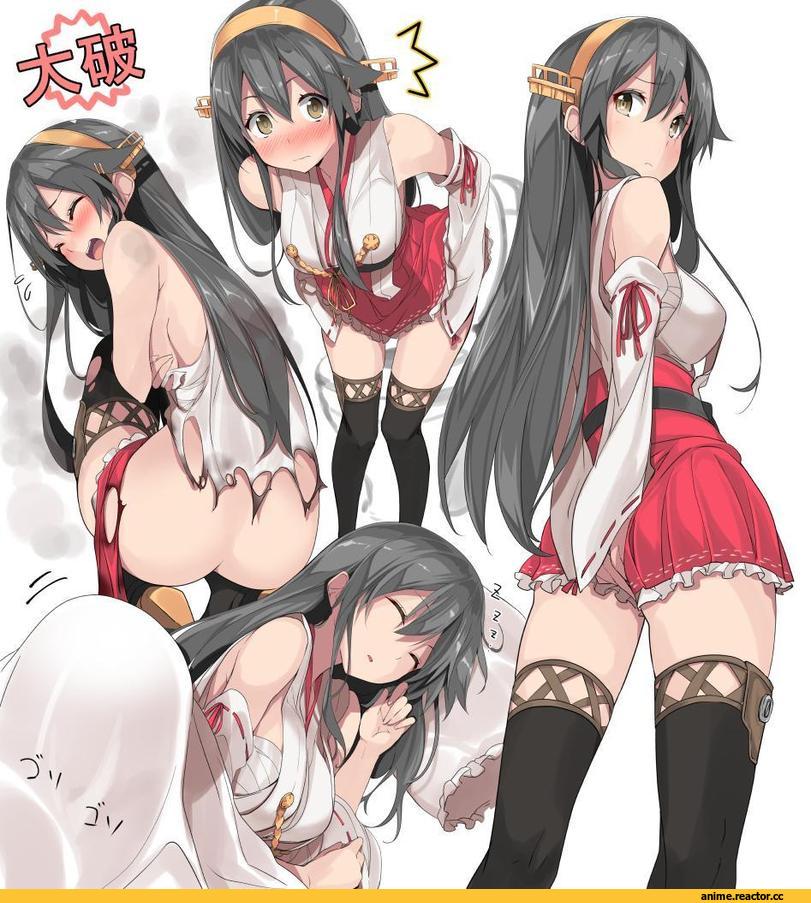 Haruna (Kantai Collection), Kantai Collection, oshiri, Anime Ero, gintarou (kurousagi108), Anime