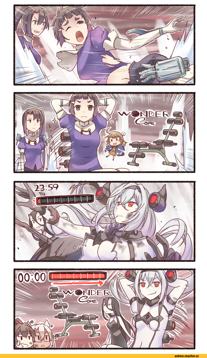 Myoukou, Nachi, Fairy (Kantai Collection), Air Defense Hime, Battleship Water Oni, 4koma, Кантай комиксы, Ido (Teketeke), Yamato (Kantai Collection), Musashi (Kantai Collection), Anime, Kantai Collection, Anime Комиксы, Anime Art