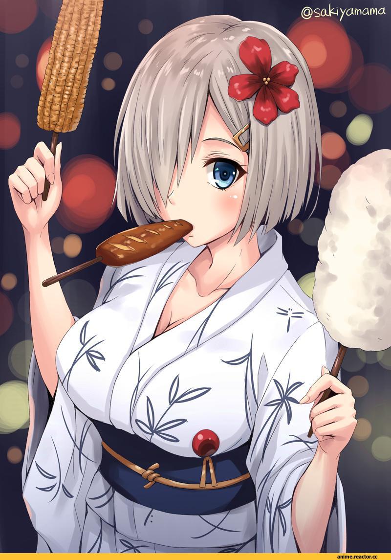 Anime Art, Sakiyamama, Kantai Collection, Hamakaze (Kantai Collection), Yukata, Anime