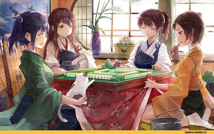 Akagi, Kantai Collection, Kaga (Kantai Collection), Hiryuu, Souryuu (Kantai Collection), spark (sandro), Anime Art, Anime