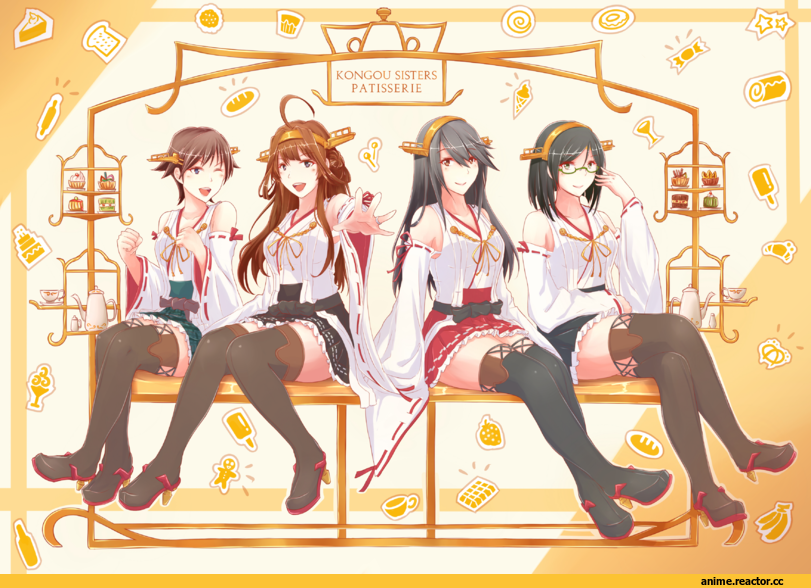 Kirishima (Kantai Collection), Kantai Collection, Kongou (Kantai Collection), hiei (kantai collection), Haruna (Kantai Collection), Anime
