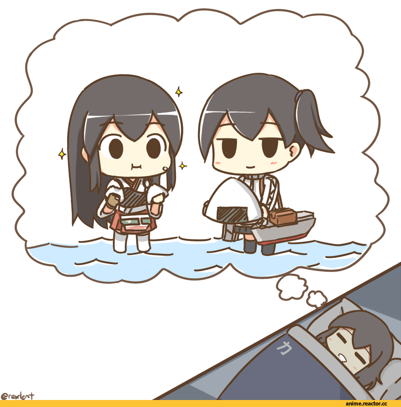 Kaga (Kantai Collection), Kantai Collection, Akagi (Kantai Collection), Anime Art, rexlent, Anime