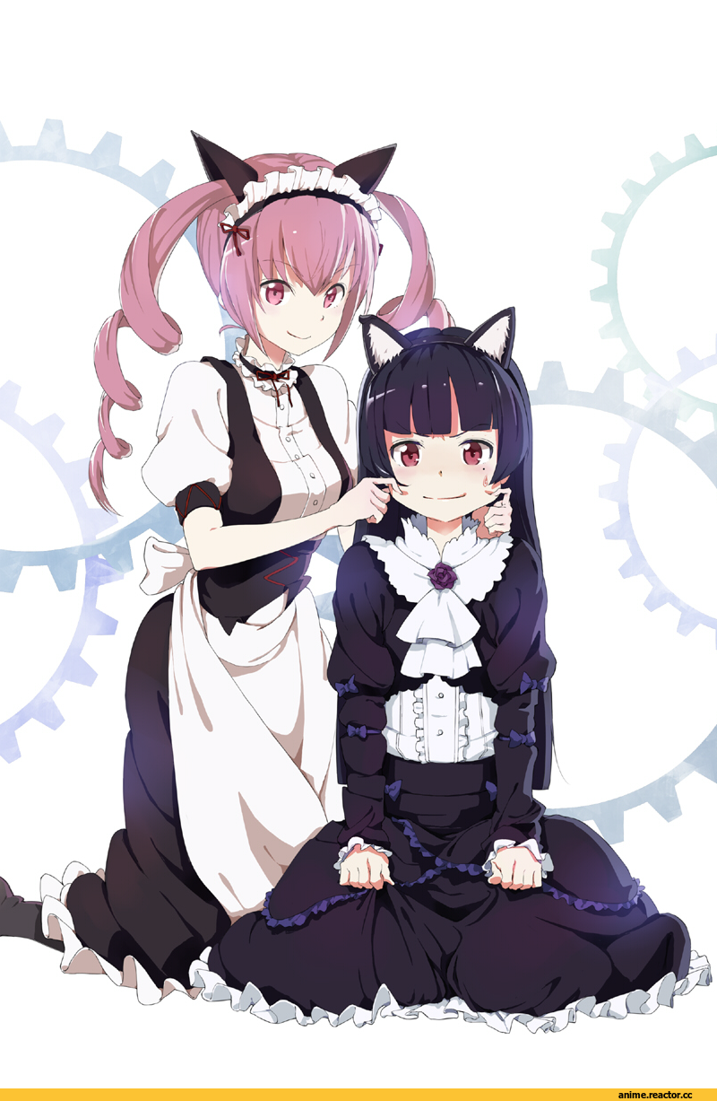 Steins Gate, Faris Nyannyan, crossover, Gokou Ruri, OreImo, tt (poposujp), nekomimi, Animal Ears, Maid, Anime