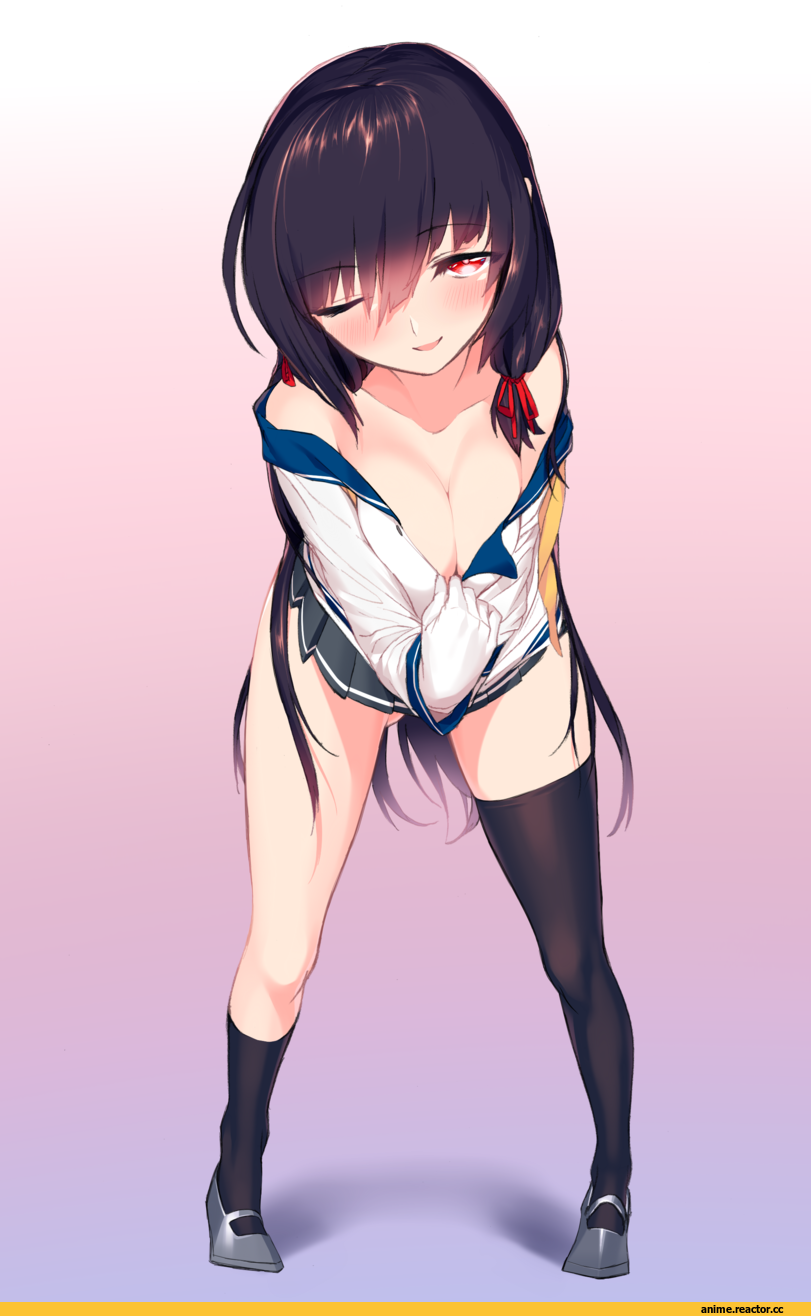 Isokaze (Kantai Collection), Kantai Collection, Anime Art, blew andwhite, Anime