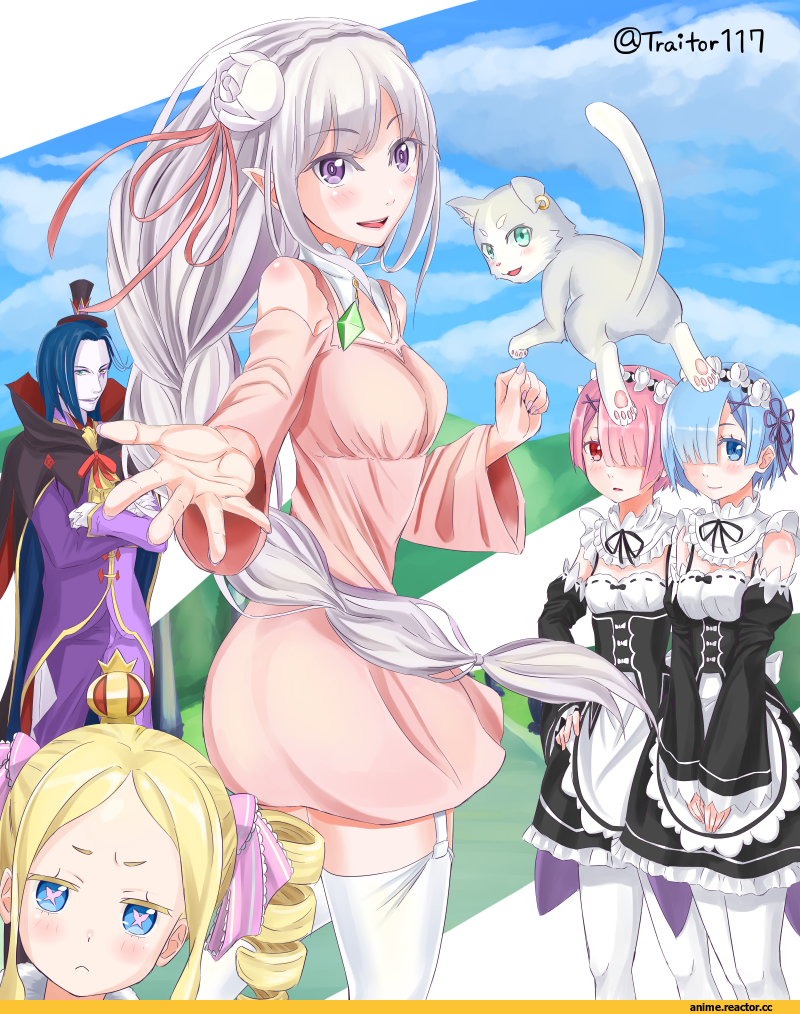 Re Zero Kara Hajimeru Isekai Seikatsu, Emilia (re zero), Rem (re zero), Ram (Re Zero), Pack (re zero), Beatrice (Re Zero), roswaal l. mathers, Traitor117, Anime