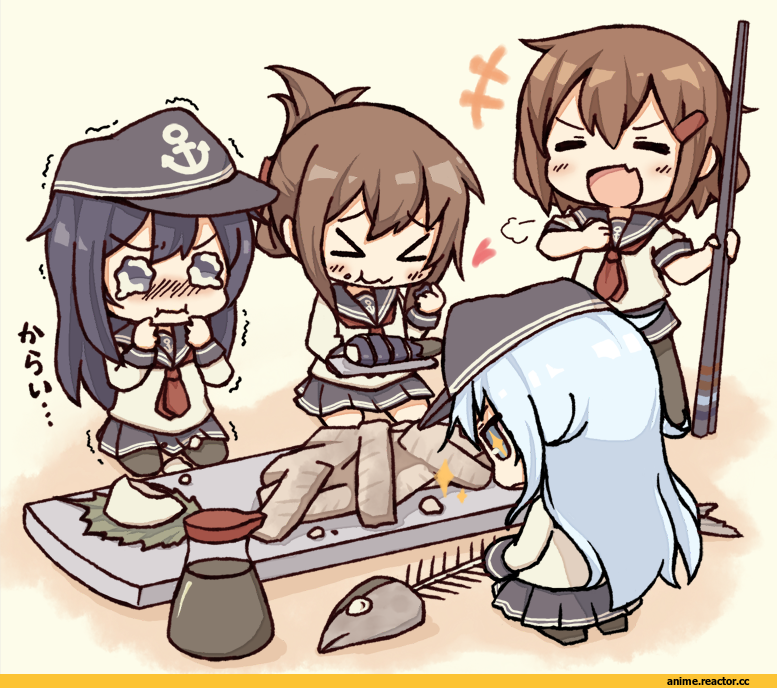 Akatsuki, Kantai Collection, Inazuma (Kantai Collection), Ikazuchi, Hibiki (Kantai Collection), Anime Art, kata meguma, Anime