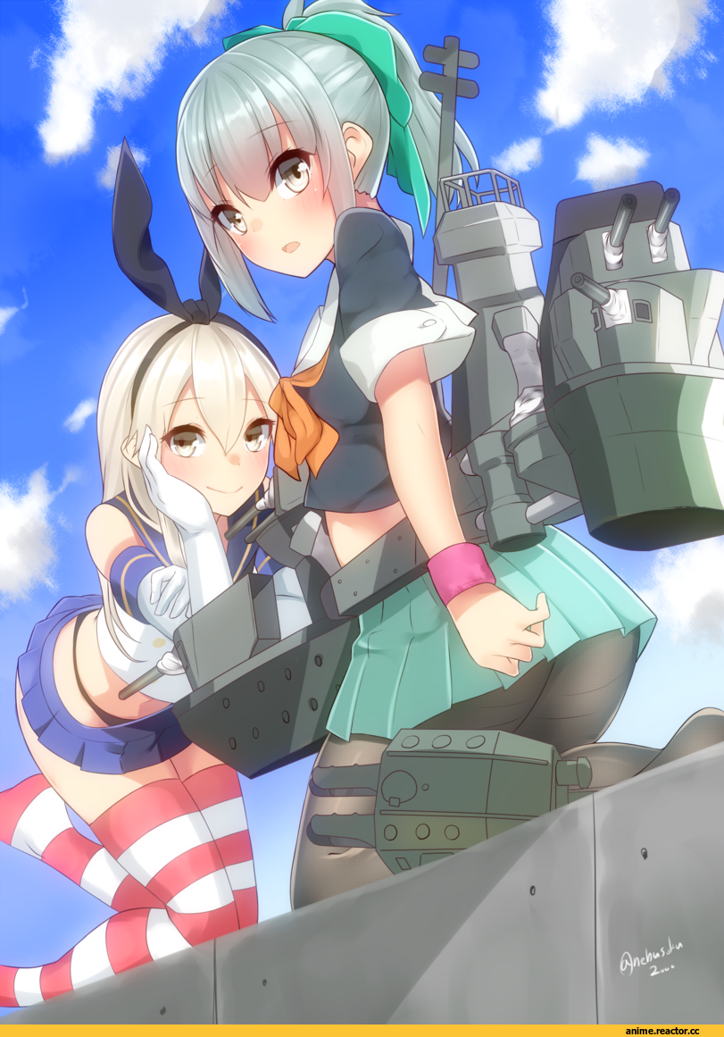 Shimakaze, Kantai Collection, yuubari (kantai collection), nebu soku, Anime