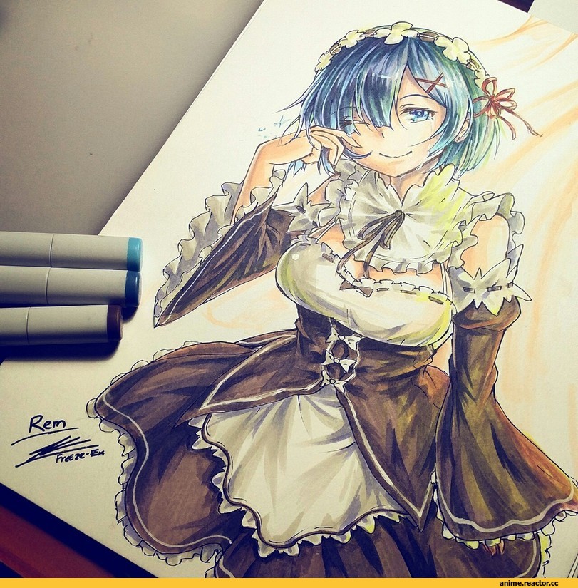 Rem (re zero), Re Zero Kara Hajimeru Isekai Seikatsu, freezeex, Anime Paint, Anime Art, Anime