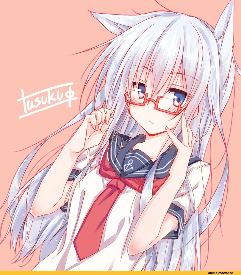 Kitsunemimi, Animal Ears, Hibiki (Kantai Collection), Kantai Collection, Megane, Anime