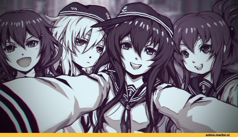 Hibiki (Kantai Collection), Kantai Collection, Akatsuki, Inazuma (Kantai Collection), Ikazuchi, kuon (kwonchanji), Monochrome (Anime), Anime Art, Anime
