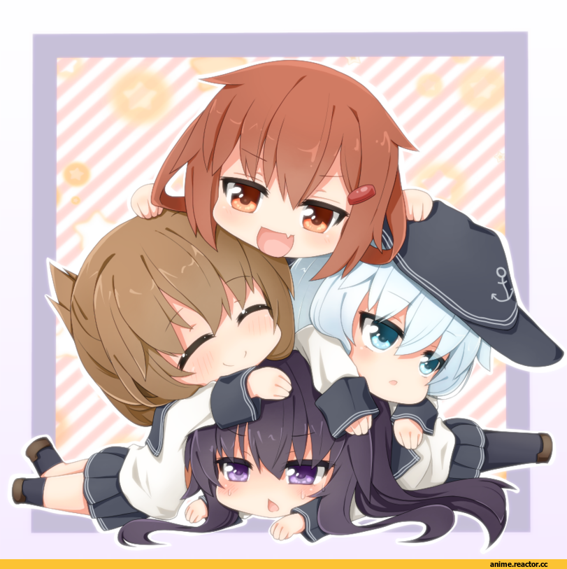 akatsuki (kantai collection), Kantai Collection, Hibiki (Kantai Collection), Inazuma (Kantai Collection), ikazuchi (kantai collection), chibi, Anime
