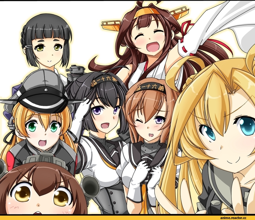 kuon (nokokopopo), Abukuma, Kantai Collection, Akizuki (Kantai Collection), Kongou (Kantai Collection), myoukou (kantai collection), Prinz Eugen (Kantai Collection), Teruzuki (Kantai Collection), Yukikaze (Kantai Collection), Anime
