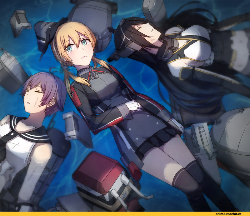 Prinz Eugen (Kantai Collection), Kantai Collection, Nagato (Kantai Collection), Sakawa (Kantai Collection), toruglose, Anime