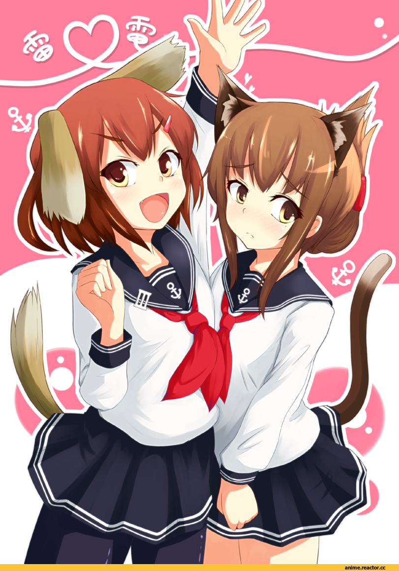 Inumimi, Animal Ears, nekomimi, Inazuma (Kantai Collection), Kantai Collection, ikazuchi (kantai collection), Anime