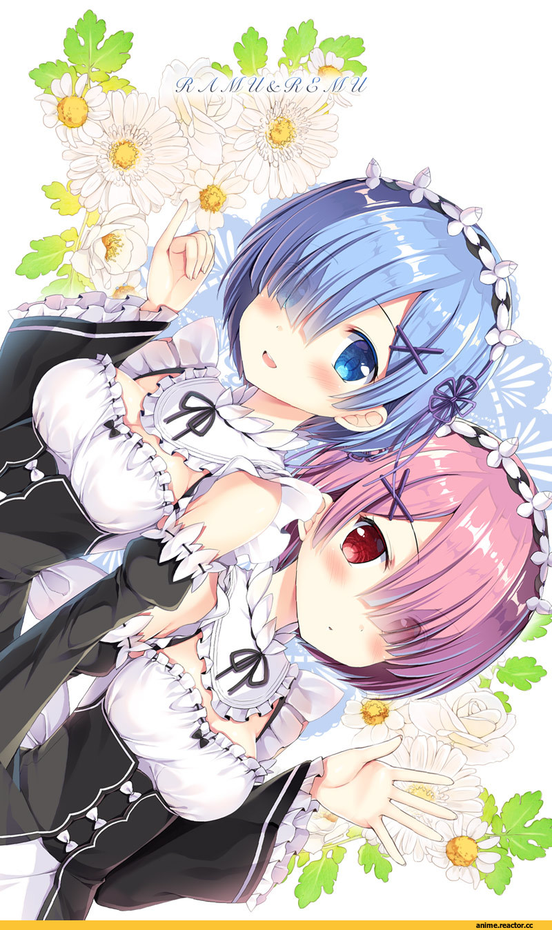 Re Zero Kara Hajimeru Isekai Seikatsu, Rem (re zero), Ram (Re Zero), Sousouman, Anime Art, Anime