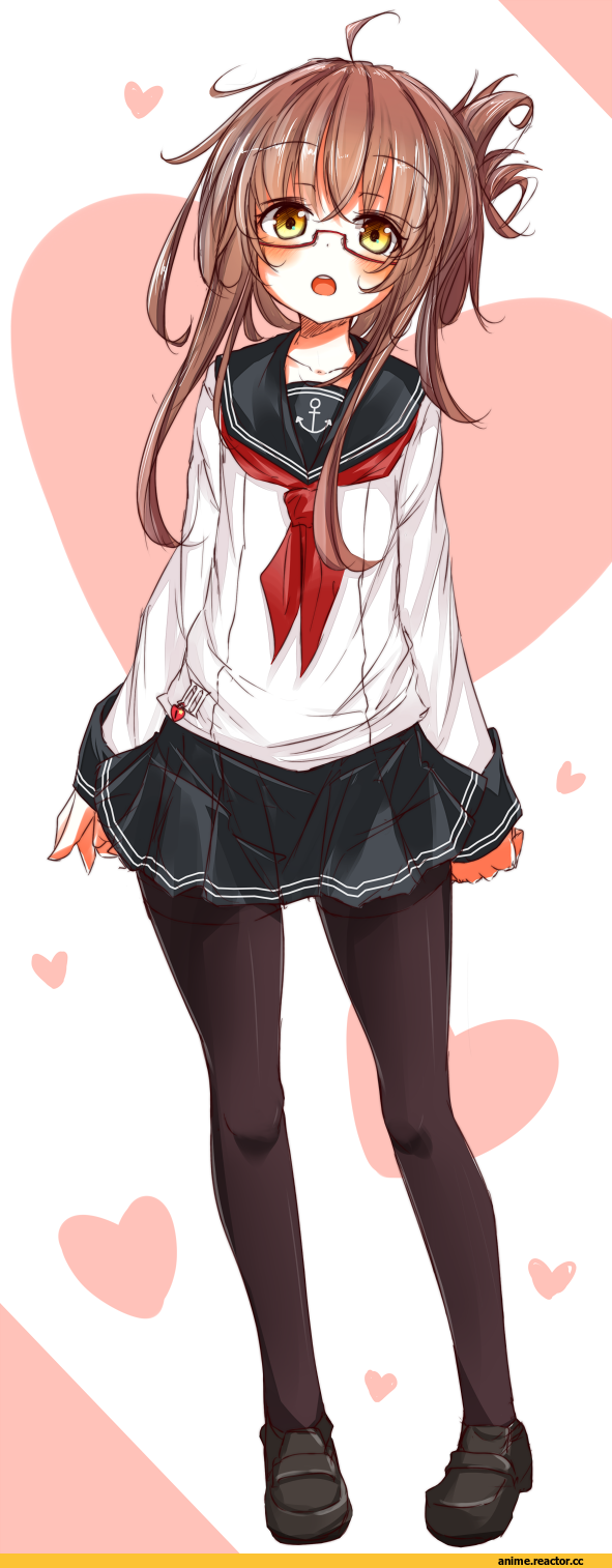 Inazuma (Kantai Collection), Kantai Collection, Anime Art, mic (folgore), Megane, Anime