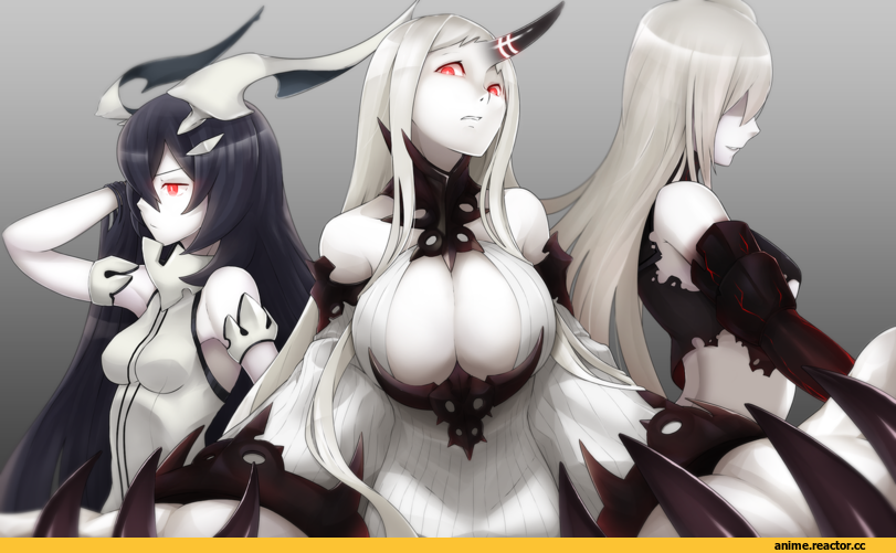 Seaport Water Oni, Kantai Collection, Aircraft Carrier Hime, Anchorage Water Oni, Anime Art, bushidokuroi, Shinkaisei-kan, Anime