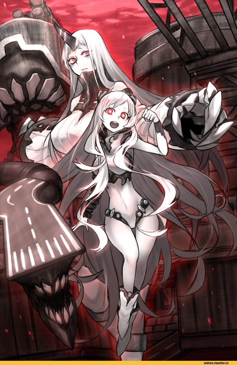 Airfield Hime, Kantai Collection, Seaport Hime, Shirogane Usagi, Anime Art, Anime