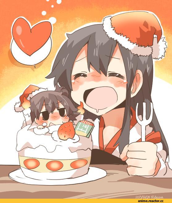 Kaga (Kantai Collection), Kantai Collection, Akagi (Kantai Collection), chibi, rebecca (keinelove), Anime Art, Happy New Year, Anime