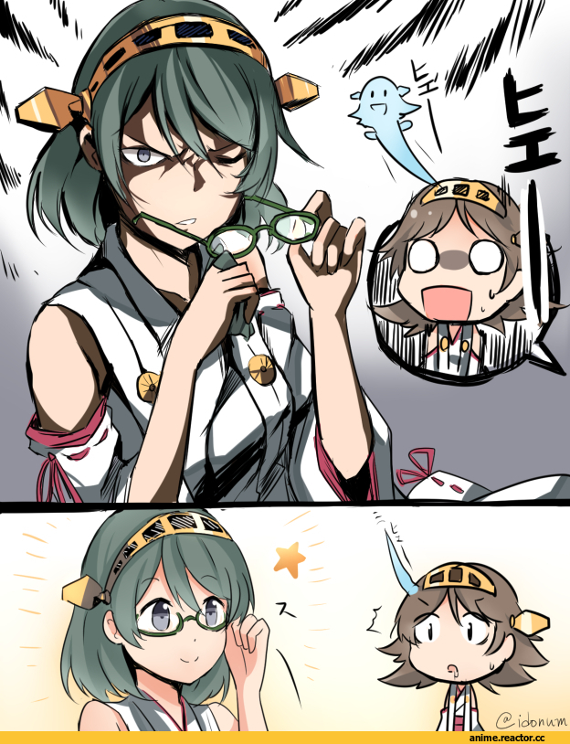 Ido (Teketeke), Anime Art, hiei (kantai collection), Kantai Collection, Kirishima (Kantai Collection), Anime