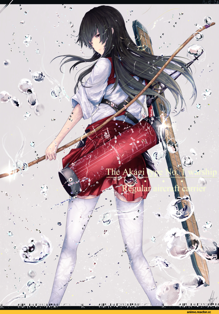 Anime Art, Kantai Collection, Akagi (Kantai Collection), Marumoru, Anime
