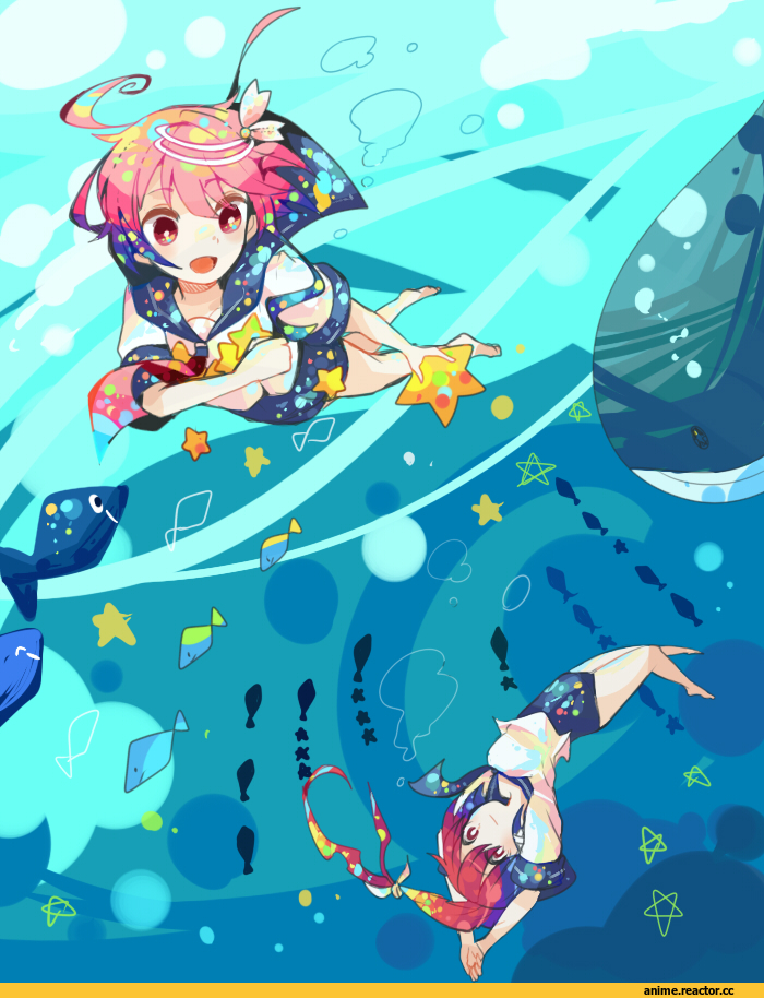 i-168 (kantai collection), Kantai Collection, i-58 (kantai collection), itomugi-kun, Anime Art, Anime