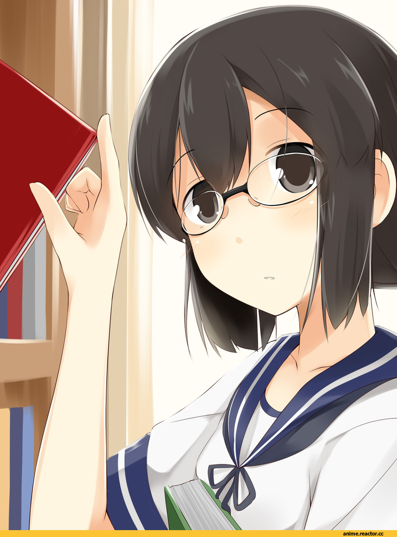 sch, Isonami, Kantai Collection, Megane, Anime
