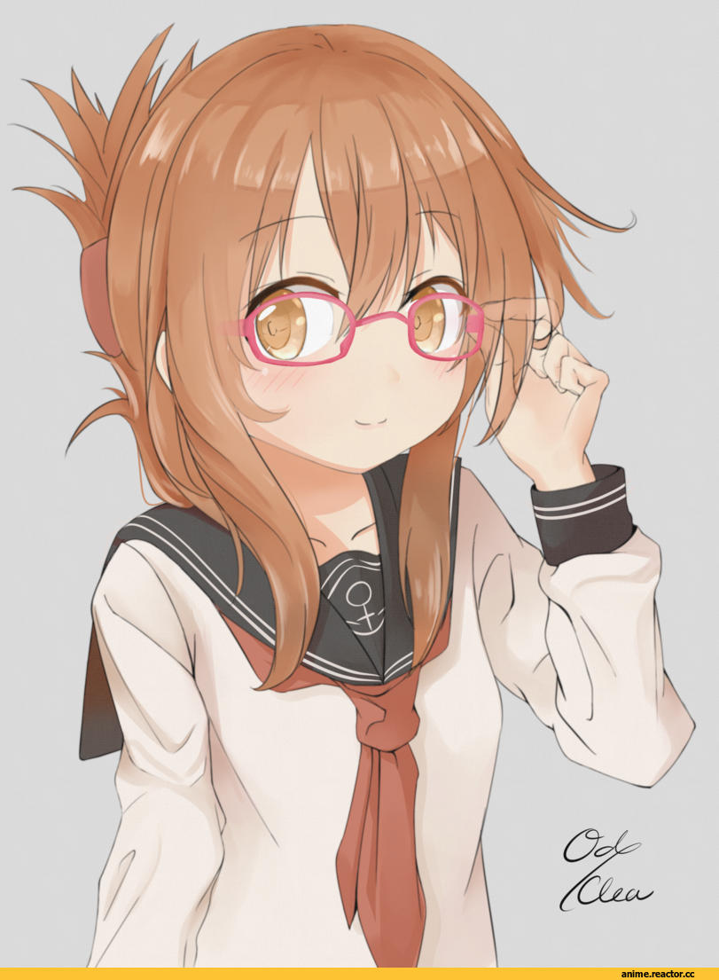 Kantai Collection, Inazuma (Kantai Collection), odeclea, Anime Art, Megane, Anime
