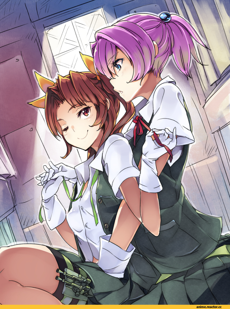 Shiranui (Kantai Collection), Kantai Collection, Kagerou (Kantai Collection), super zombie, Anime Art, Shoujo Ai, Anime