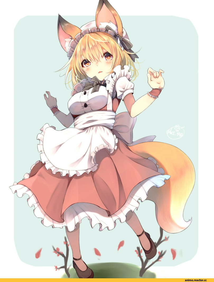 Chita (Ketchup), AO, Anime Art, Kitsune, Animal Ears, Maid, удалённое, Anime