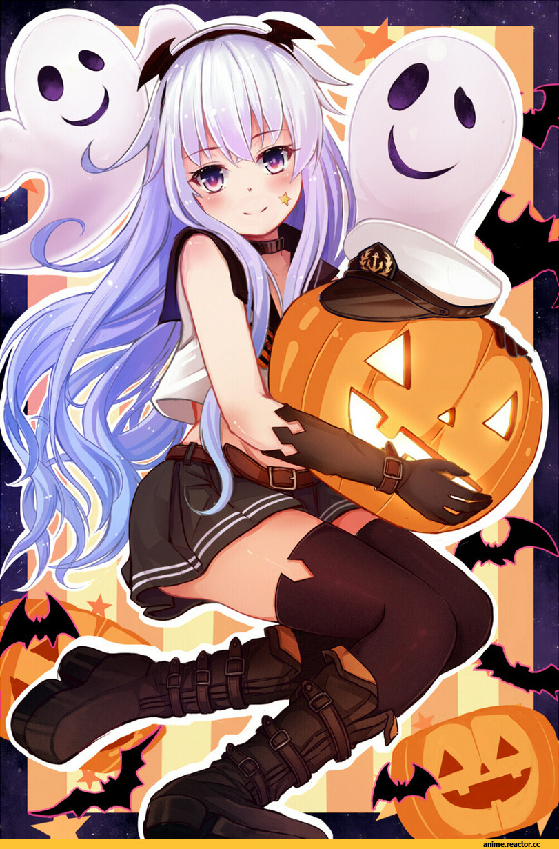 Hibiki (Kantai Collection), Kantai Collection, Halloween, qunqing, Anime