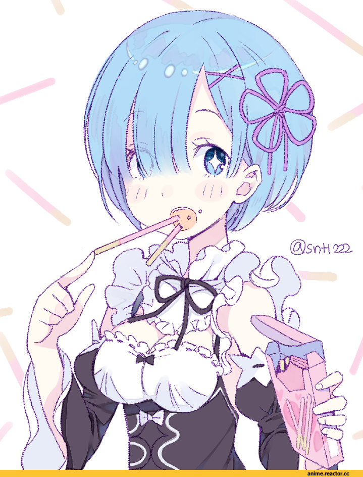 Re Zero Kara Hajimeru Isekai Seikatsu, Rem (re zero), chagoon, Anime Art, Pocky, Maid, Anime