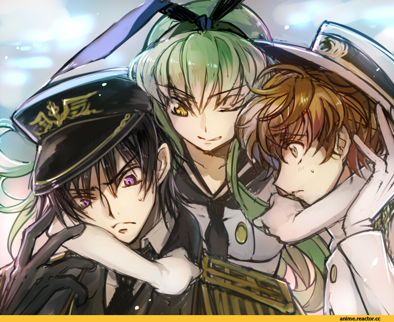 C.C., Lelouch, Kururugi Suzaku, shimakaze (kantai collection), Kantai Collection, Admiral (Kantai Collection), Abyssal Admiral, crossover, Creayus, Anime Art, Anime, Code Geass, Britannian Imperial Family