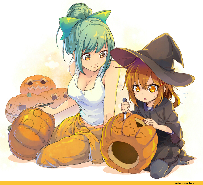 Admiral (Kantai Collection), Kantai Collection, Inazuma (Kantai Collection), Ikazuchi, Hibiki (Kantai Collection), Akatsuki, migu (migmig), Anime Halloween, Anime