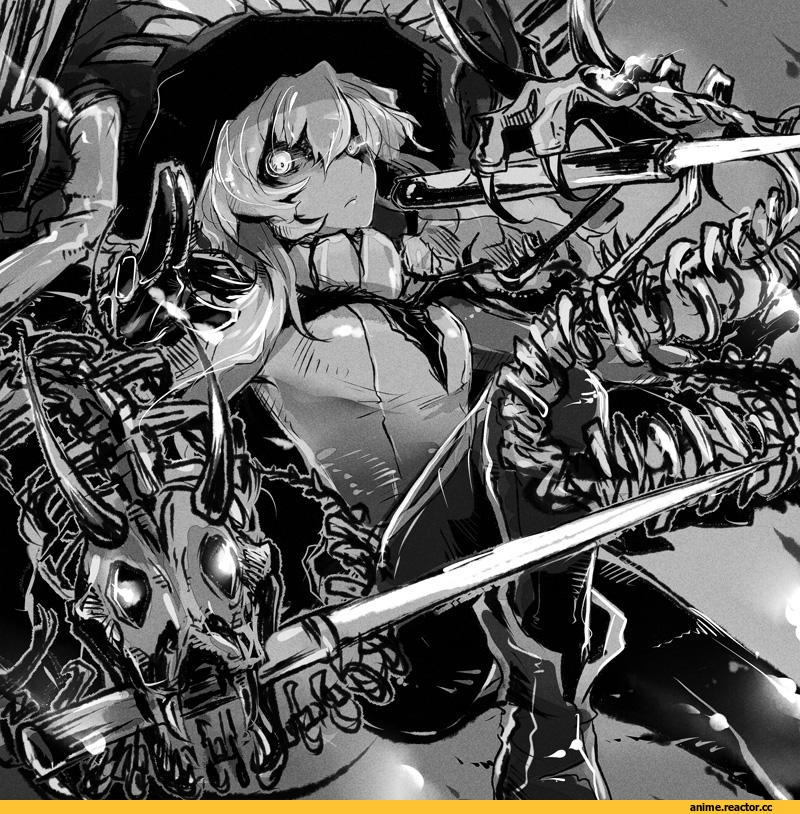 Wo-Class Aircraft Carrier , Kantai Collection, Touken Ranbu, Enemy Tantou, crossover, Monochrome (Anime), Anime Art, fudeyama (fudeco), Anime