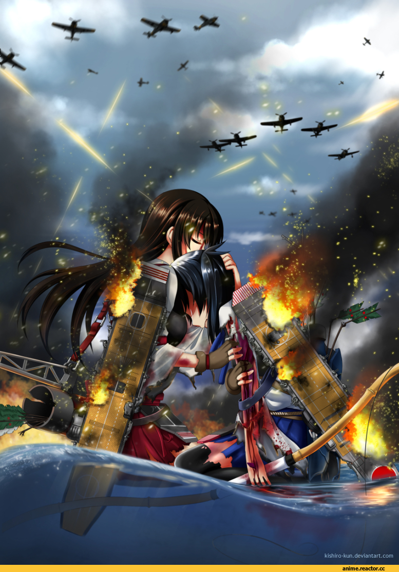 kishiro-kun, Akagi, Kantai Collection, kaga, Anime