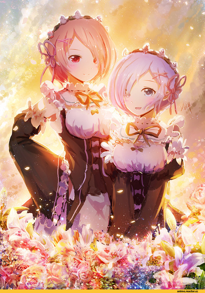 Re Zero Kara Hajimeru Isekai Seikatsu, Rem (re zero), Ram (Re Zero), lengchan (fu626878068), Anime Art, Maid, Anime