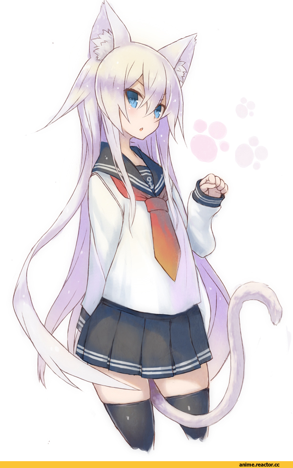 Hibiki (Kantai Collection), Kantai Collection, neko, Animal Ears, goekawa, Anime