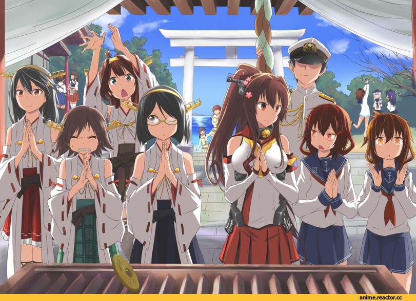 Kongou (Kantai Collection), Haruna (Kantai Collection), Admiral (Kantai Collection), Akagi, Kaga (Kantai Collection), Ikazuchi, Inazuma (Kantai Collection), Hibiki (Kantai Collection), Akatsuki, Anime Art, Anime, Kantai Collection, kikyou (kiss-shot), Ooi (Kantai Collection), Kitakami (Kantai Collection), Hiei, Kirishima (Kantai Collection), Yukikaze, Yamato (Kantai Collection)