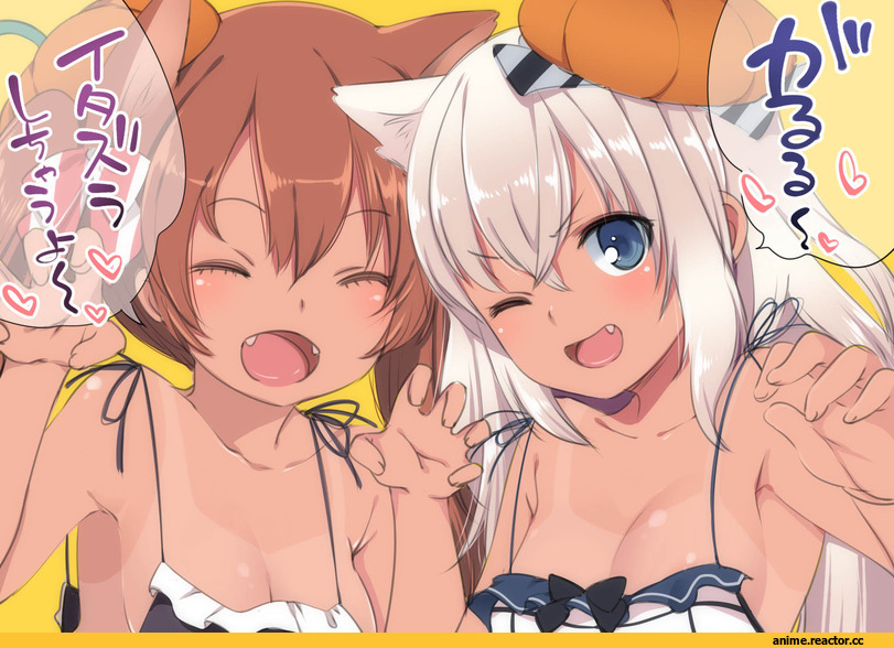 Неко, Animal Ears, Libeccio (Kantai Collection), Kantai Collection, Ro-500 (Kantai Collection), Anime