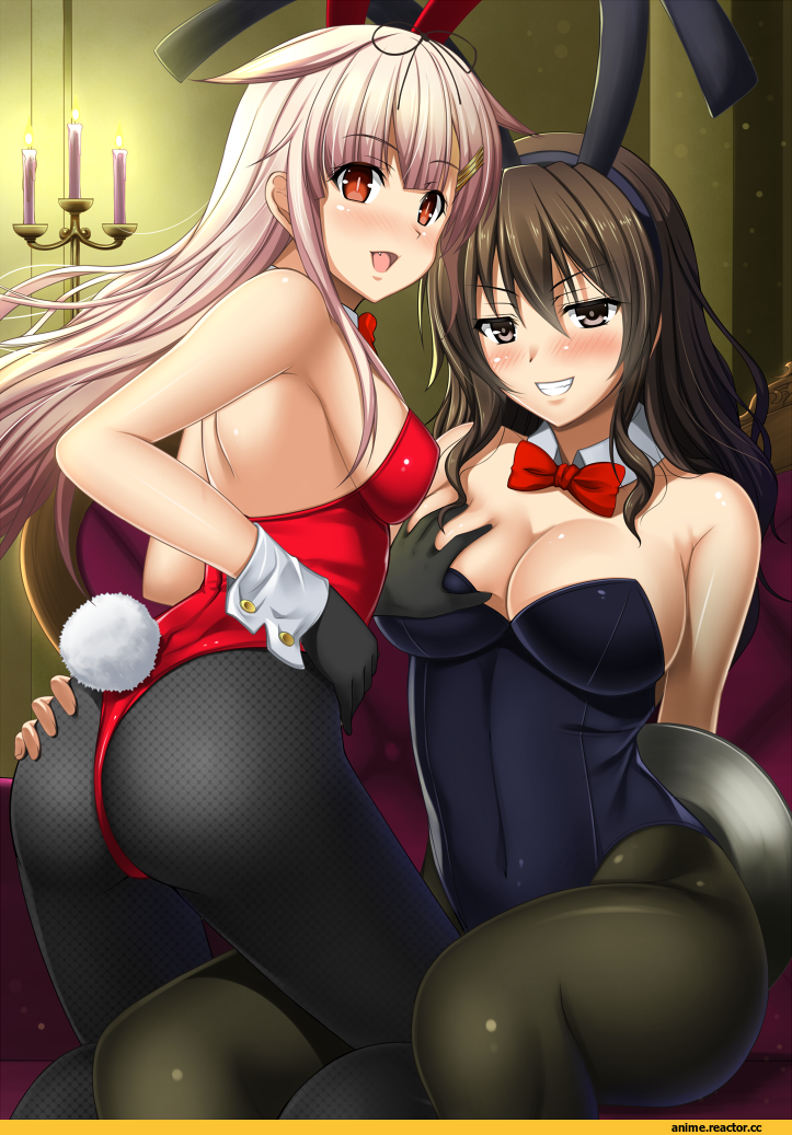 ashigara, yuudachi (kantai collection), Kantai Collection, Usagimimi, Animal Ears, shibata rai, Anime
