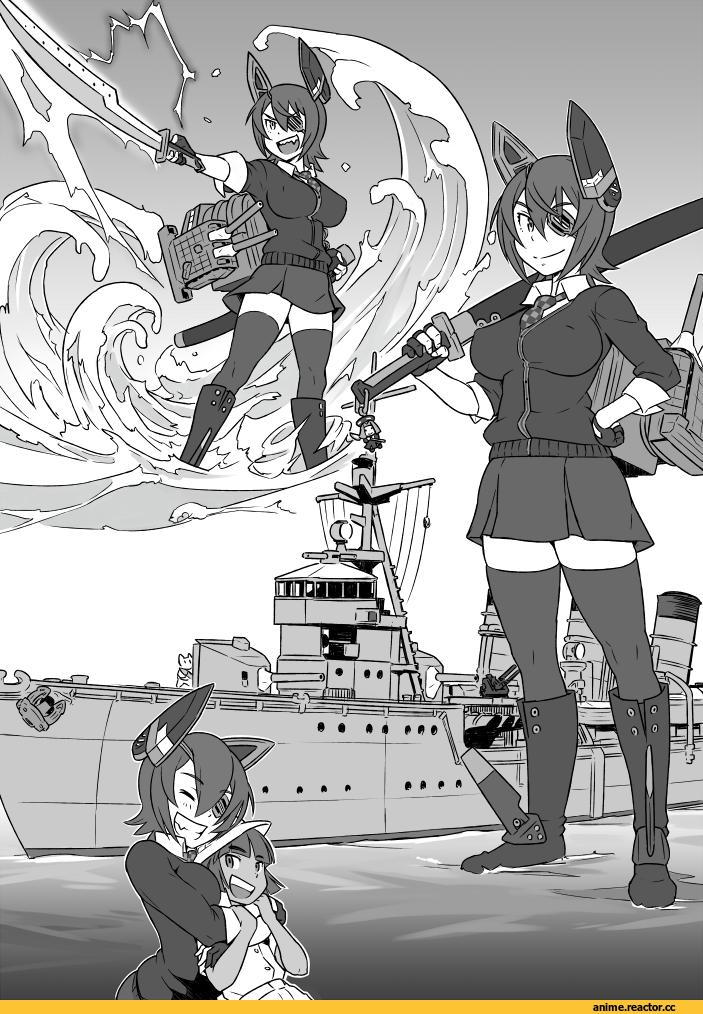 Tenryuu, Kantai Collection, Female Admiral (Kantai Collection), mikoyan, Anime