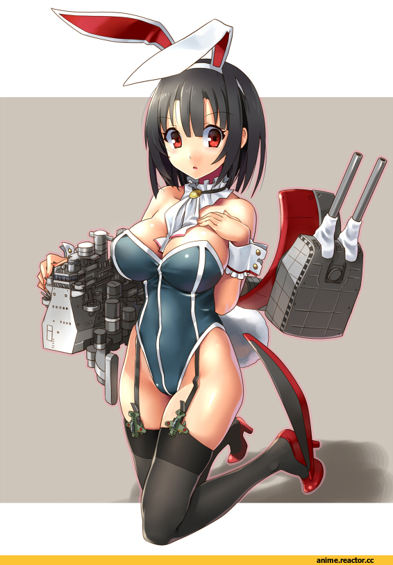 Anime Ero, Takao (Kantai Collection), Kantai Collection, Аниме арт, Katahira Masashi, Usagimimi, Animal Ears, Anime